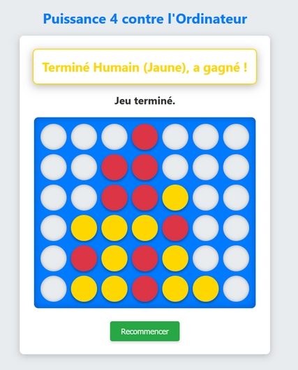 Jeu de Puissance 4 en ligne gratuit contre l'IA